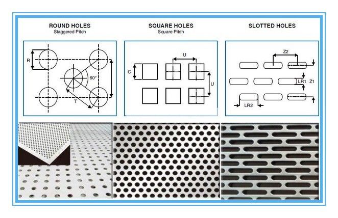 6061 Rectangular Holes Perforated Aluminum Sheet With 2mm Hole Diameter